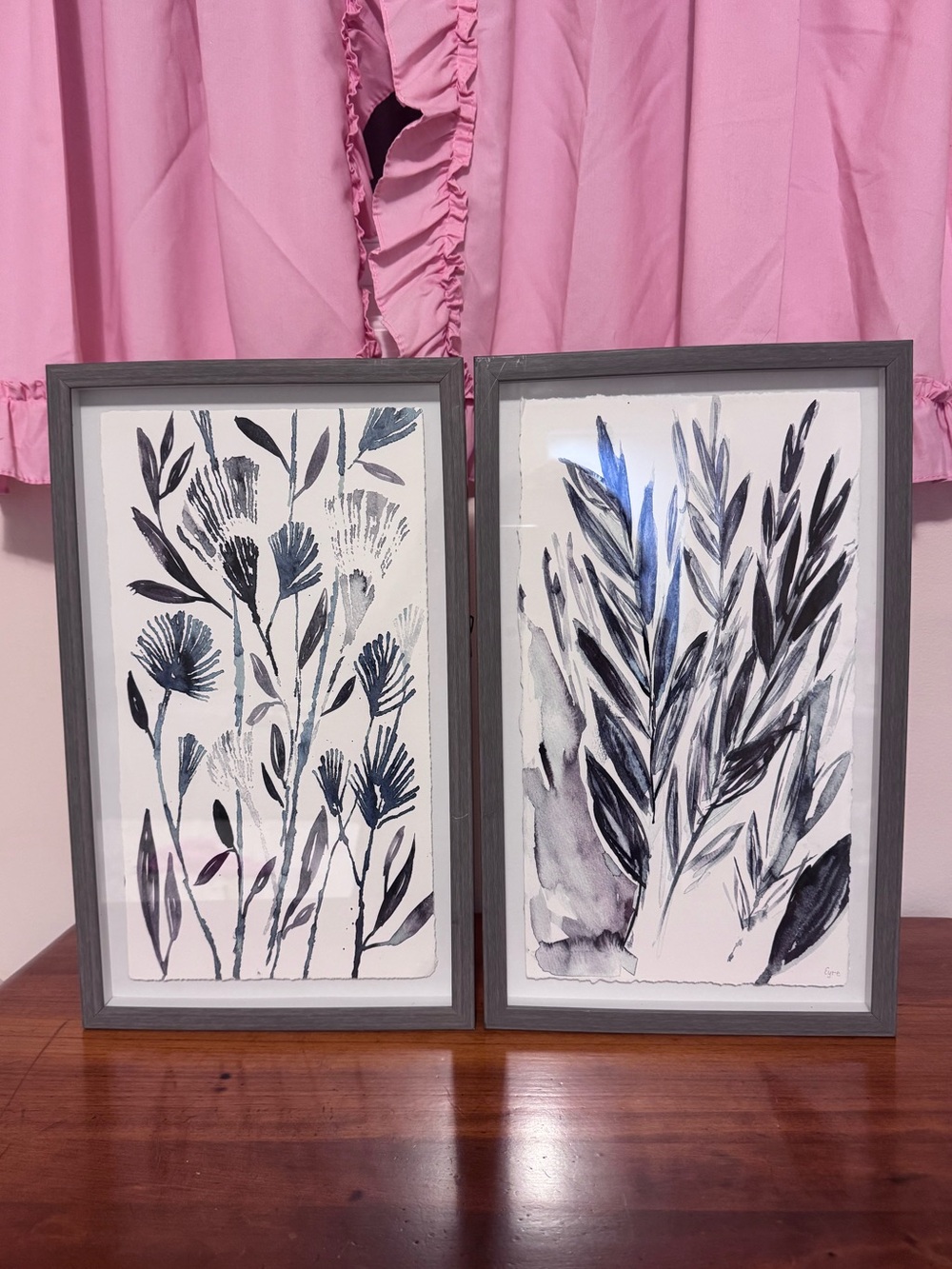 Marmont Hill Winter Sprigs Diptych Framed Botanical Wall Art Set of 2 | 12x16